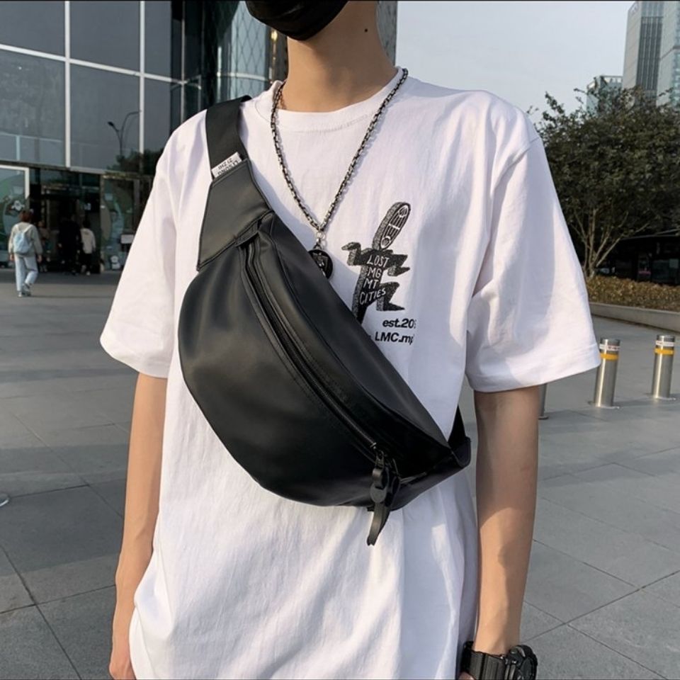 胸包男士复古简约百搭单肩斜挎包2022新款斜跨小背包轻便运动腰包