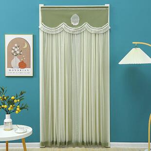 夏季新款防蚊门帘蕾丝免打孔隐私纱帘透光不透人家用卧室隔断纱帘