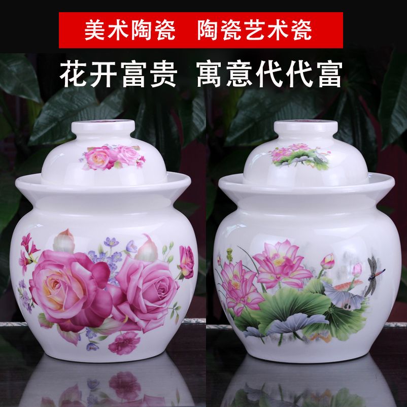 泡菜坛子土陶老式景德镇陶瓷罐子密封储物罐四川泡菜腌咸菜带盖