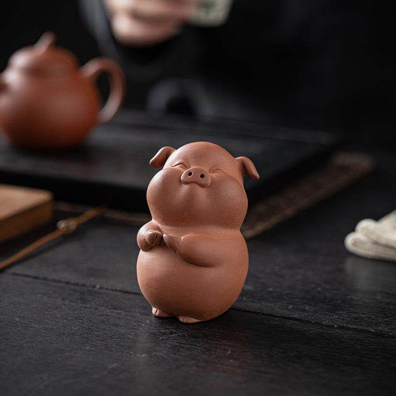 创意趣味小猪茶宠摆件精品