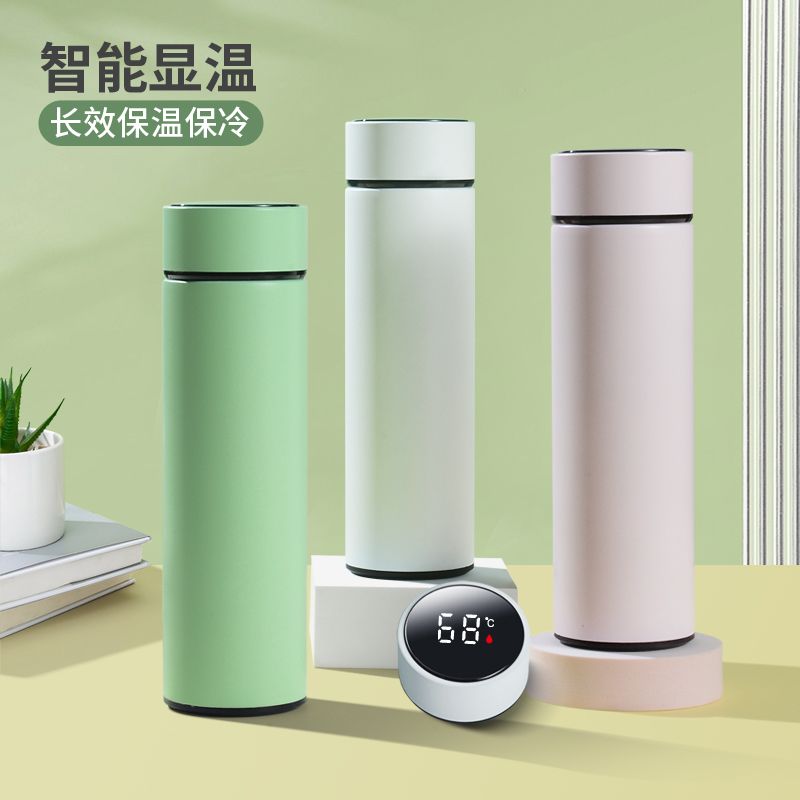 智能测温保温杯食品保温水杯可爱中老年防烫隔热泡茶杯定制印LOGO