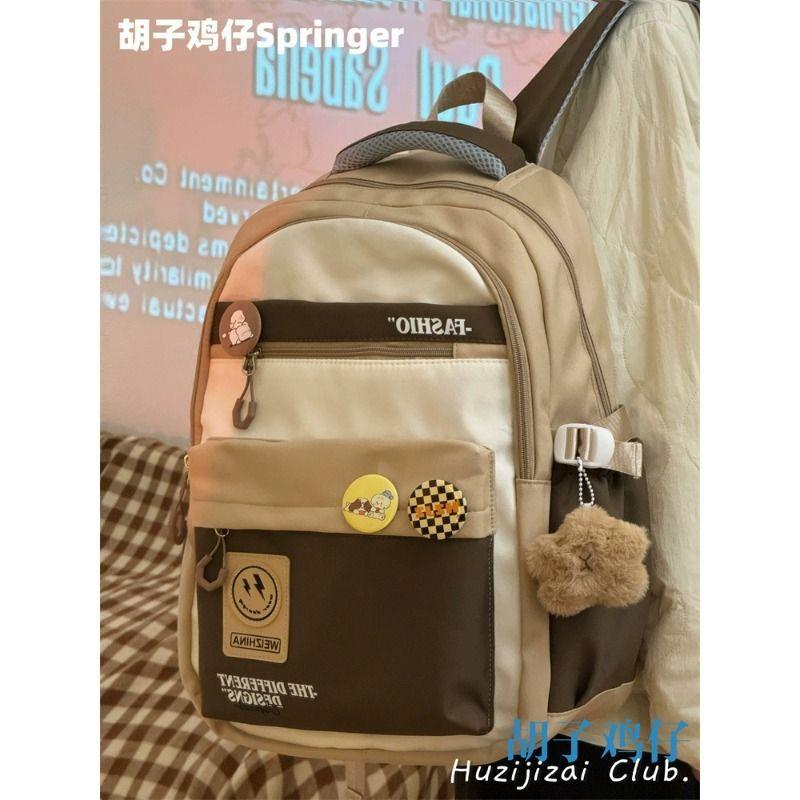 复古工装风大容量书包女韩