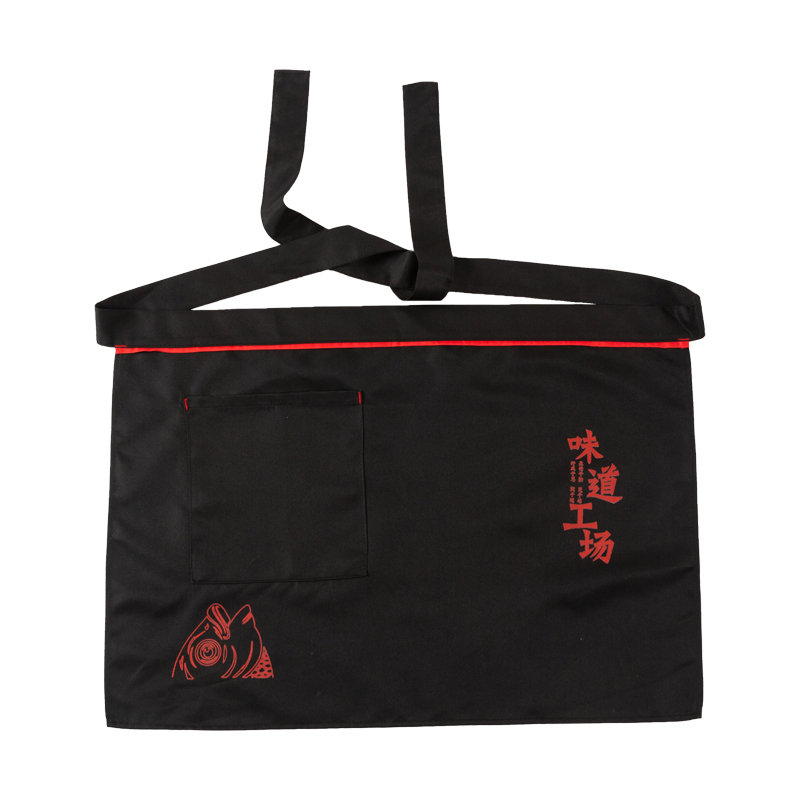 半身围裙女夏定制logo印字厨房餐厅服务员厨师工作服半截围腰短款