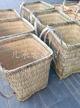 贵州省简约乡村农家粗犷经济实用手工竹编背篓采蘑菇收纳筐竹制品