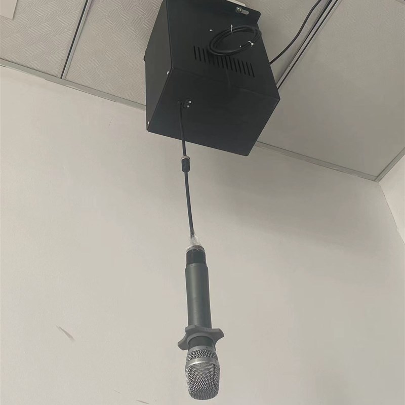 舞台吊麦升降器合唱麦克风电动升降吊架电容话筒自动收线伸缩支架