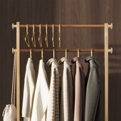 玄关不锈钢衣架轻奢高级落地简约衣帽柜卧室家用挂衣架入门置物架