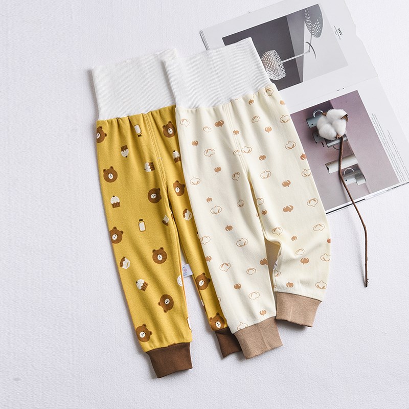 儿童秋裤大童高腰护肚裤纯棉单条男女童保暖裤可开裆宝宝睡裤衬裤