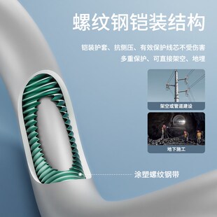 防老鼠咬铠装网线屏蔽超五类室外六类铠甲网络线宽带线户外可地埋