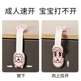 婴儿柜门安全锁床头柜子窗户橱门推拉门儿童锁抽屉合不上胶粘锁扣