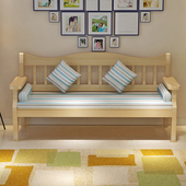 实木沙发椅休闲椅仿古做旧靠背椅客厅阳台两用双人椅三人实木长椅