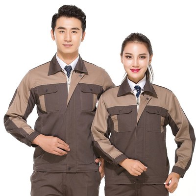 全棉工程服长袖套装物业仓储工厂车间汽修工人男女水电安装工作服