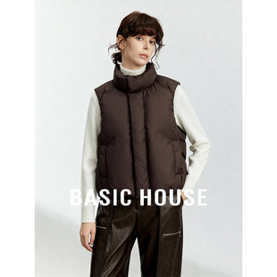 Basic House/百家好2026羽绒马甲女冬季保暖叠穿内搭白鸭绒背心