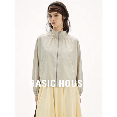 Basic House/百家好2026秋季新款短款防晒外套女薄款上衣女空调衫