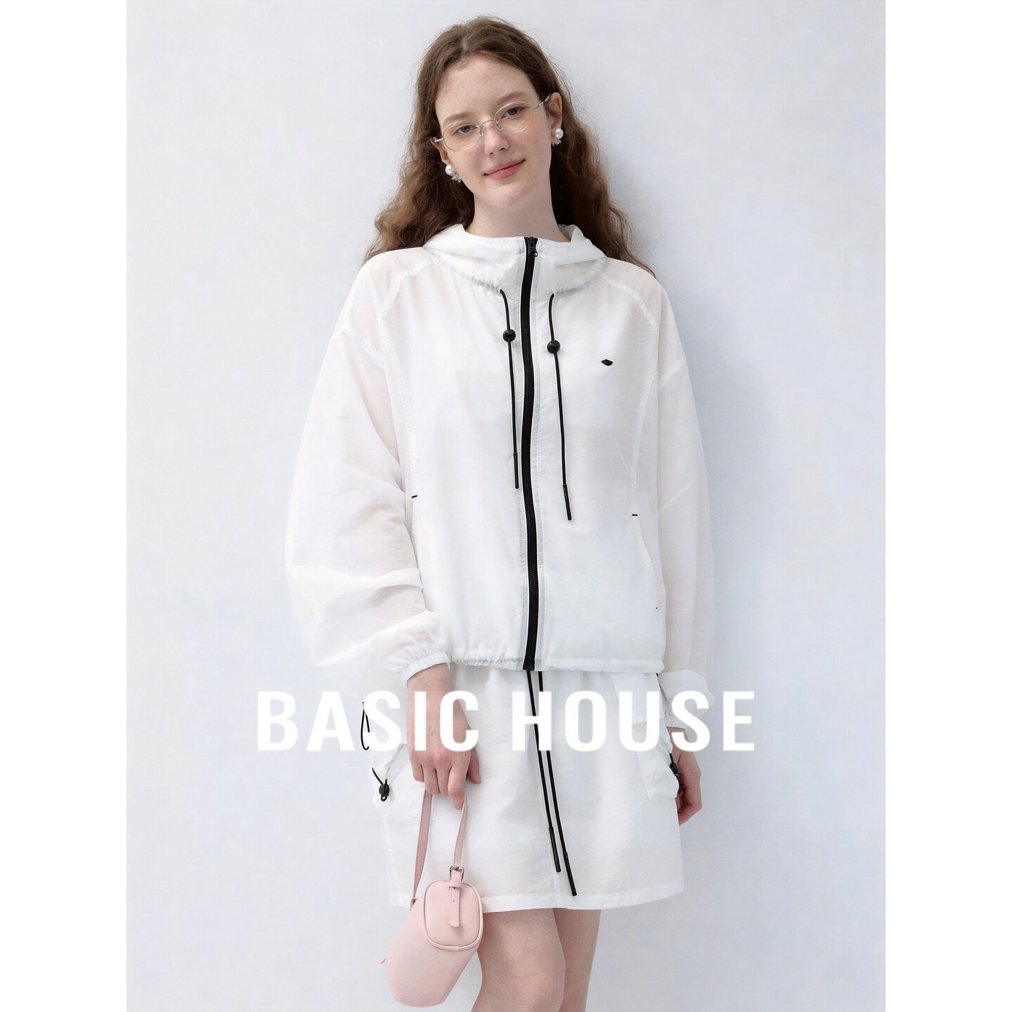 Basic House/百家好2026新款防晒套装女宽松外套短裤休闲两件套
