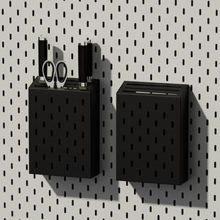 洞洞板配件挂钩厨房收纳刀架挂板挂篮壁挂式免打孔层板置物架