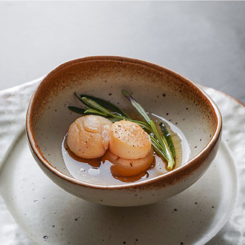 朵颐玉露元宝碗日式异形碗陶瓷家用米饭碗高颜值意面盘创意平盘