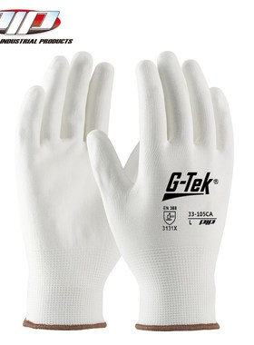 PIP通用白色尼龙PU涂胶防滑耐磨搬运施工透气防护手套包邮