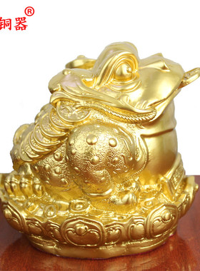 加工鎏金金蟾宇卓铜器纯铜金蟾黄铜金蟾贴金莲花金蟾工艺品摆饰