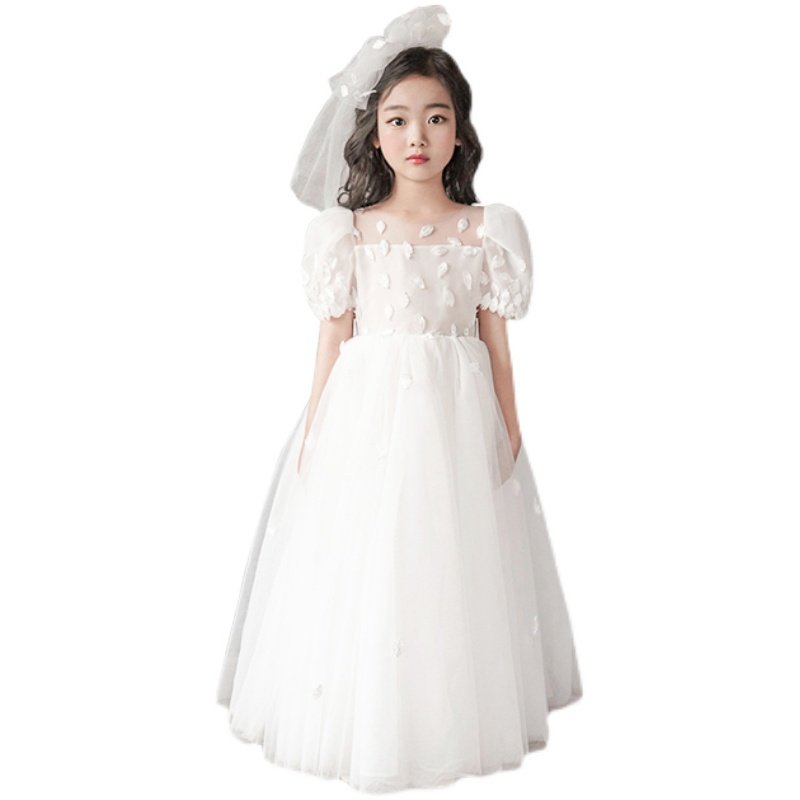 女童礼服长裙小女孩生日公主裙长款主持人走秀表演钢琴演奏服儿童