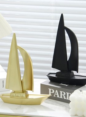 一帆风顺帆船艺术摆件办公室客厅乔迁新居酒柜电视柜家居装饰礼品