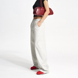 阔腿裤 香蕉裤 松紧腰 女弧线廓形休闲裤 Decemarch秋冬加绒保暖卫裤