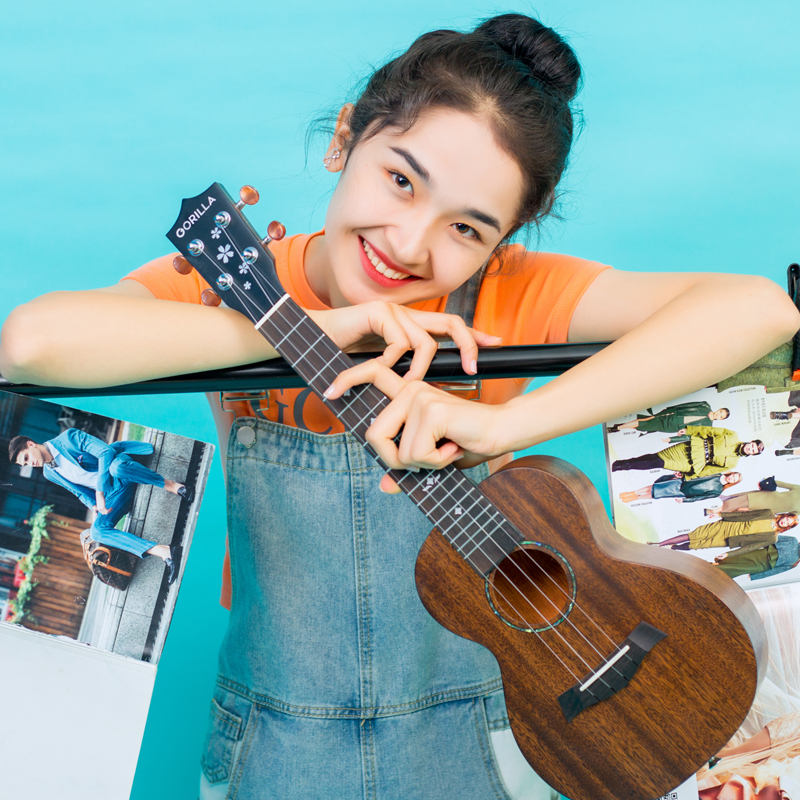 gorilla樱花琴尤克里里女生款可爱初学者儿童入门小吉他23寸单板