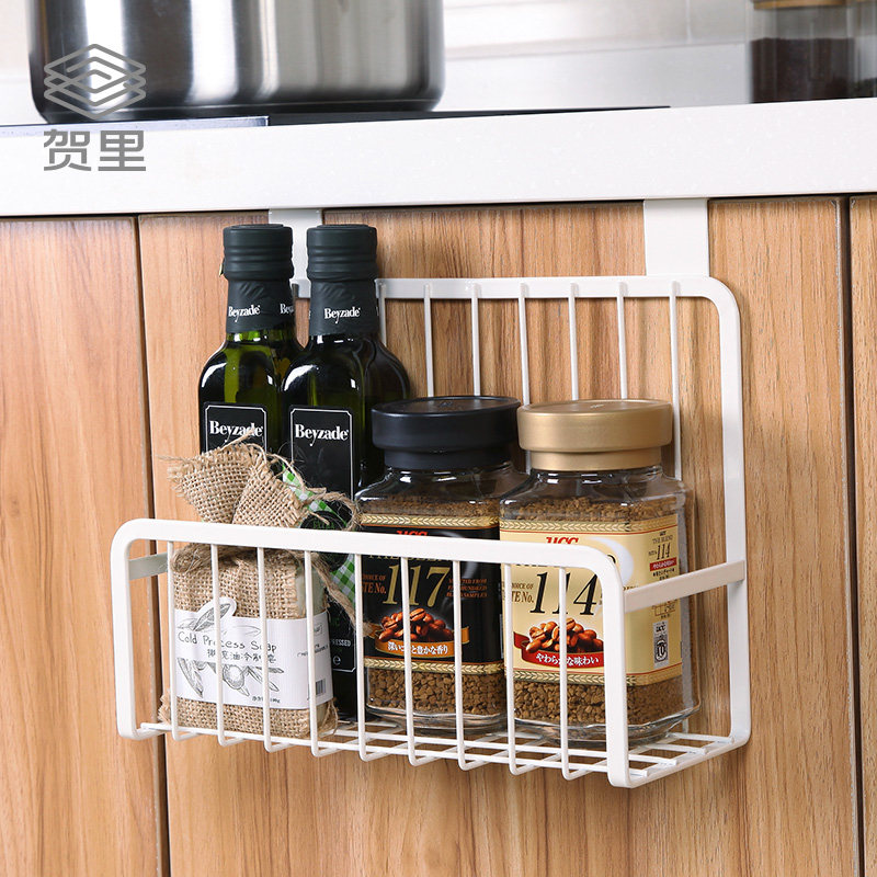 贺里GULEK 小清新壁挂门柜挂篮厨房柜子挂式调味料瓶收纳储物挂