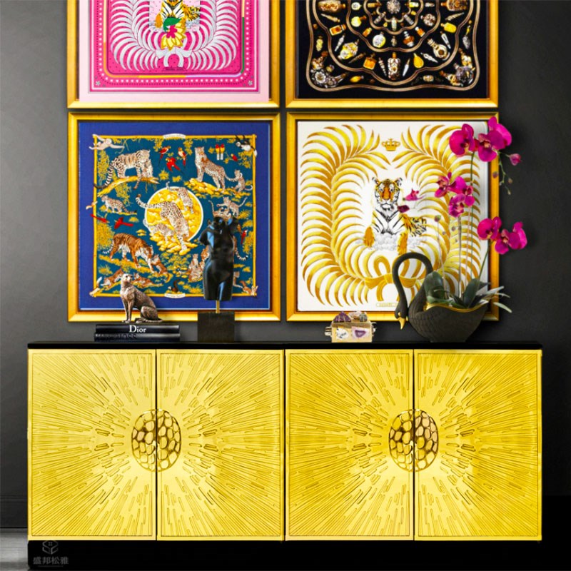 意式轻奢餐边柜高级感现代客厅高端储物柜设计师艺术靠墙别墅入户