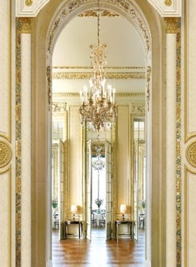 X01128壁画金色护板罗马柱电视背景墙卧室沙发墙大理石纹欧式