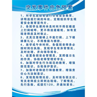 住宿宾馆酒店突发事件应急预案管理制度海报印制展板贴纸