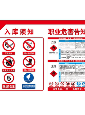 入库须知职业危害告知牌海报展板加油站进站须知进站须知墙贴墙纸