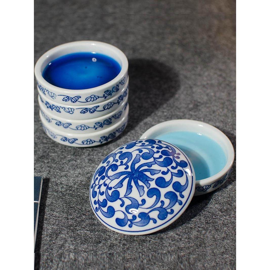 陶瓷带盖调色板中国画水彩景德镇青花五层滋润调色板颜料盘学生绘,3C数码配件,USB多功能数码宝,淘宝优惠券,粉丝福利购,淘宝优惠卷