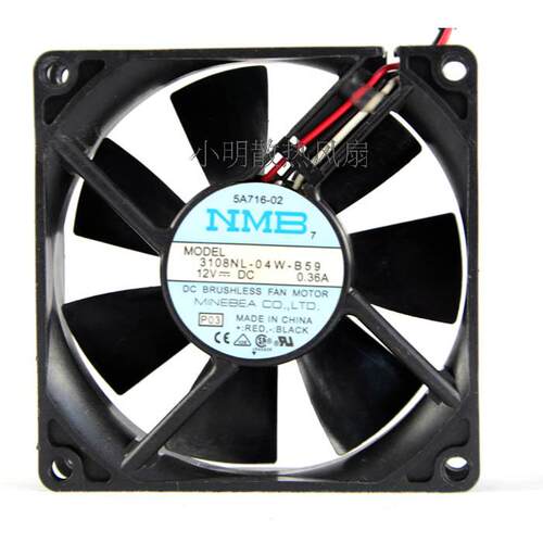 原装正品NMB 3108NL-04W-B59 8020 12V 0.36A 8cm机箱CPU散热风扇