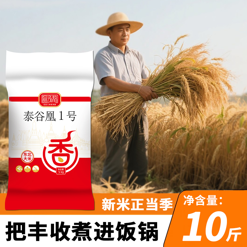 5kg东北大米10斤泰谷凰1号编织袋装批发2.5kg新米圆粒珍珠米5斤装