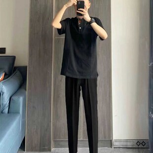 小西裤男四季韩版网红直筒修身显瘦垂感黑色休闲百搭九分西装裤潮