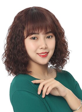 假发女长发 长卷发中老年妈妈真发发套蓬松羊毛卷全头套 假发头套