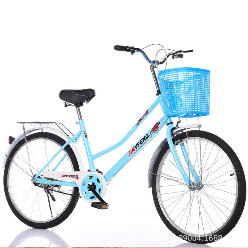 新款24寸26成人自行车免充气实心轮胎男女式淑女车学生通勤共享单