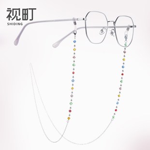 彩色简约网红眼镜链条女挂脖墨镜挂绳水上运动防R丢口罩太眼镜链
