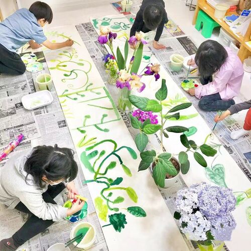 百米画卷涂鸦画j布长卷植树节儿童幼儿园绘画布填色涂色活动日春