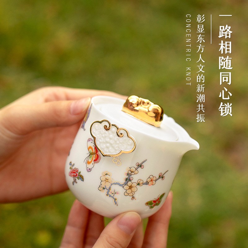 户外便携式茶具陶瓷一壶两杯旅行装 公司企业团建商务活动伴手礼