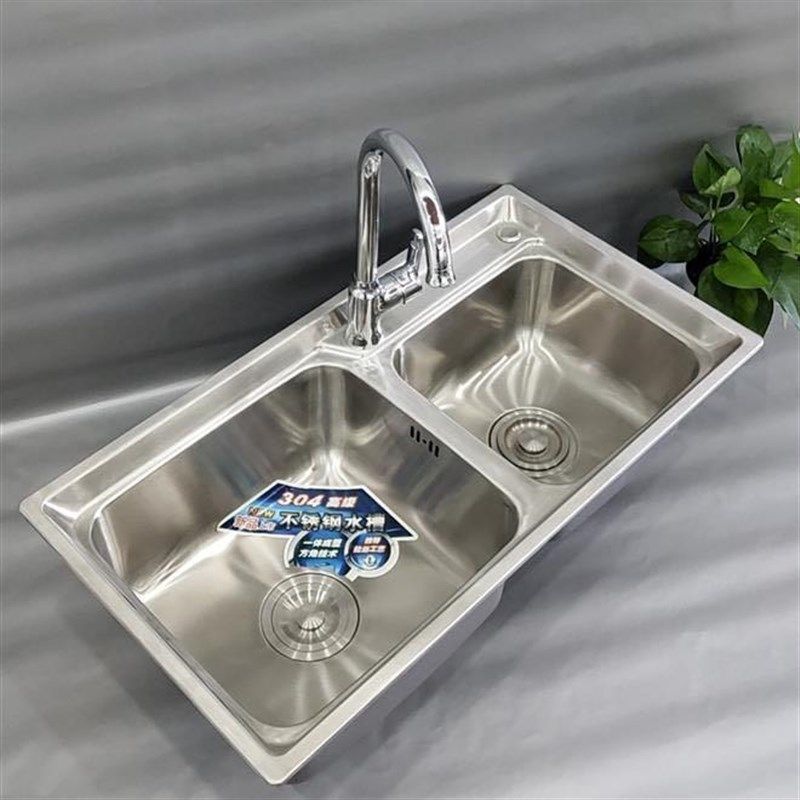 304不锈钢水槽双槽 厨房洗菜盆双槽家用洗碗池加厚洗菜池81/43,农用物资,苗木固定器/支撑器,淘宝优惠券,粉丝福利购,淘宝优惠卷