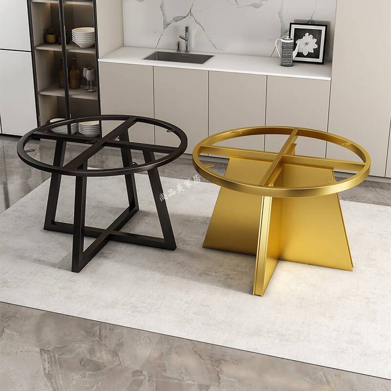 圆桌腿支架大理石家用不锈钢桌脚奢石餐桌腿底座岩板金属圆形桌架