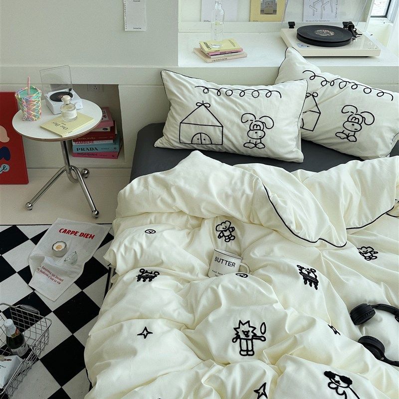 可爱少女心卡通床上四件套床品被套被罩床K单大学生宿舍三件套床