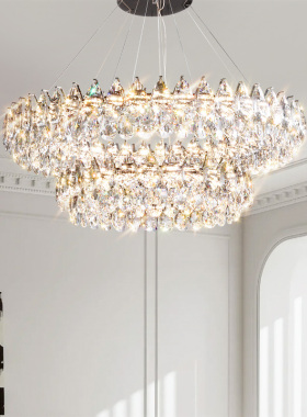 客厅吊灯大厅主灯现代轻奢中山灯具2024新款大气餐厅卧室水晶吊灯