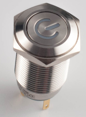 自锁J16-371B-P电源符号天使眼不锈钢金属按钮5A