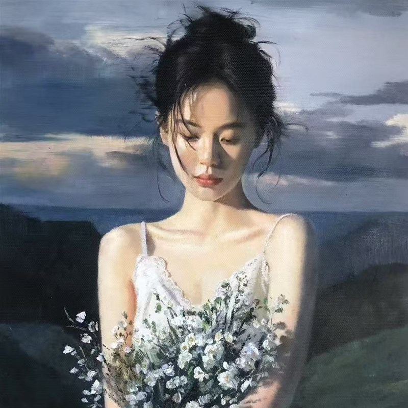 纯手绘油画来图定制照片人物人像肖像宠物风景生日丙烯装饰画代画图片