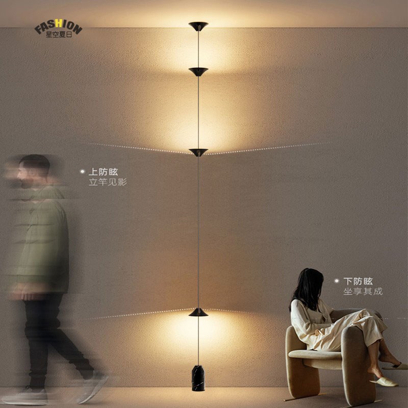 极简卧室床头吊线灯客厅背景墙时光沙漏落地吊灯沙发边墙角氛围灯