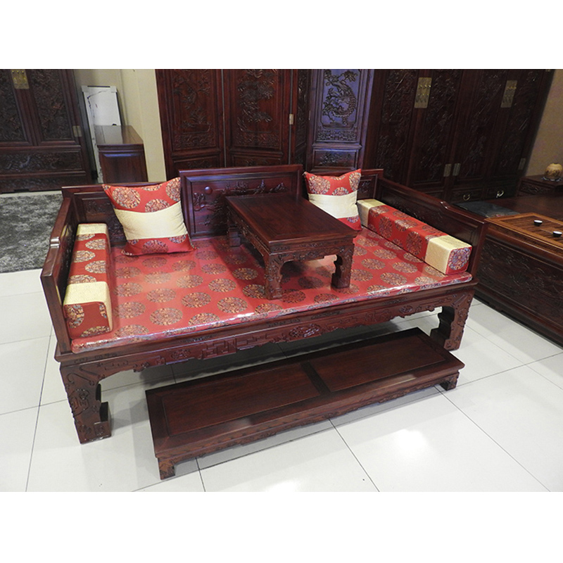 义仁阁年年红榆木罗汉床炕几全实木沙发床榻榫卯结构客厅中式家具