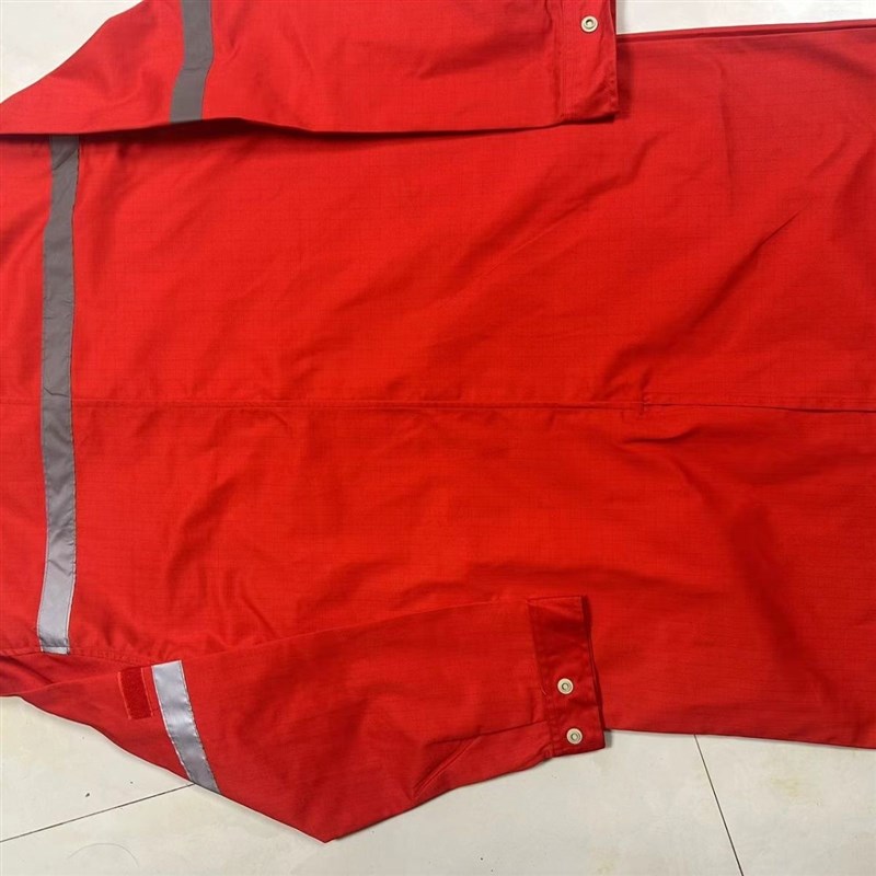 新款中石油油田大红色防静电领导视察参观服红大褂工作服加长单