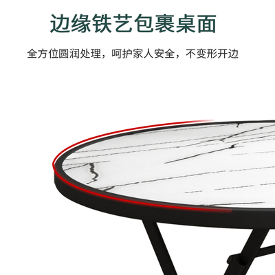钢化玻璃折叠桌圆桌方桌家用现代小户型易洁省空间吃饭桌子